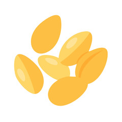 Group of yellow legume beans on black background graphic