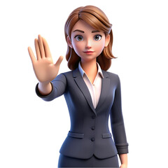Stop! Businesswoman 3D Model