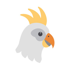 Graphic cockatoo head illustration on black background vector image © Sharuzzaman