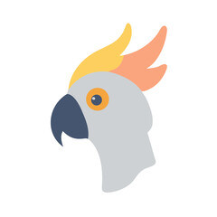 Flat design icon illustration of a cockatoo profile