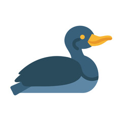 Simple duck illustration on a black background vector image