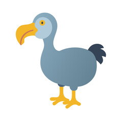 Flat design illustration of a Dodo bird extinct animal