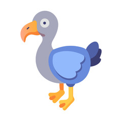 Stylized dodo bird illustration on a clean black background © Sharuzzaman