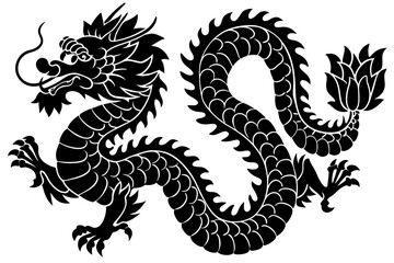 Traditional Chinese Dragon Silhouette