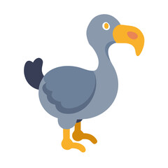 Cartoon Dodo Bird Illustration on a Black Background © Sharuzzaman