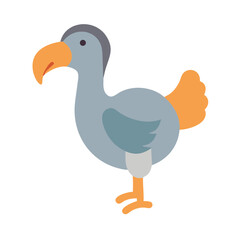 Stylized flat illustration of a dodo bird on black © Sharuzzaman