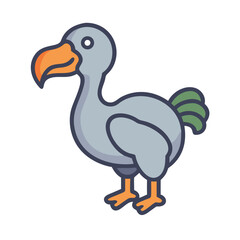 Illustration of a dodo bird on a black background © Sharuzzaman