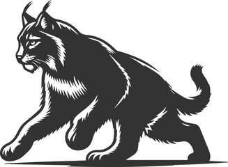 Wildcat  lynx vector animal silhouette