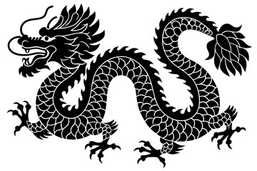 Traditional Chinese Dragon Silhouette