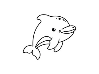 Dolphin hand drawing logo vector illustration image template