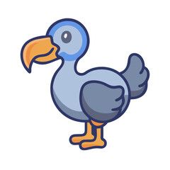 Cute dodo bird vector illustration on black background © Sharuzzaman