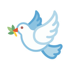 White dove carrying olive branch illustration on black background