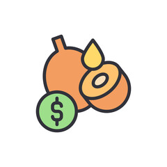 Illustration Depicting Investment In Natural And Organic Fruit Oil