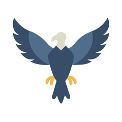 Stylized eagle illustration against black background with spread wings