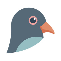 Minimalistic pigeon head icon on a black background illustration