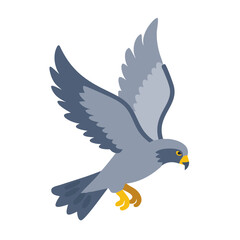 Stylized falcon illustration taking flight against black backdrop image