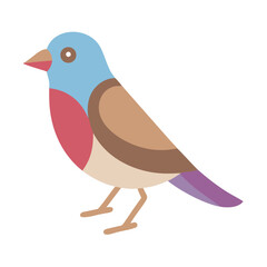 Stylized bird vector image with geometric shapes on black