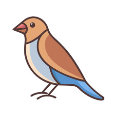 Illustration of a small bird with detailed color palette