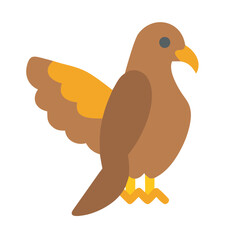 Modern flat icon illustration of a brown eagle design