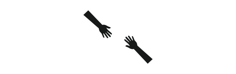 Fototapeta premium People or students with their hands raised flat icon. hands up icon vector illustration