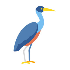 Obraz premium Flat vector graphic of a blue heron illustration
