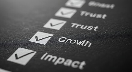 Checking Off Important Goals Growth Impact on Business Checklist