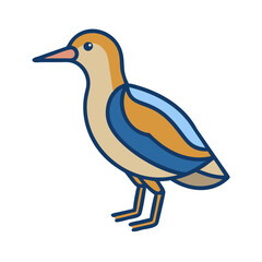 Modern bird illustration in flat design on black background