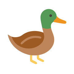 Minimalist duck illustration on black background in graphic style