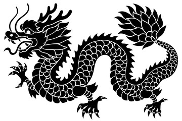 Traditional Chinese Dragon Silhouette