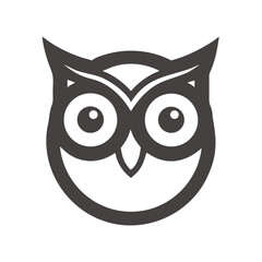 Minimalist owl logo design in geometric style outline