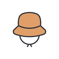 Isolated Cartoon Illustration Of A Summer Bucket Hat For Vacation