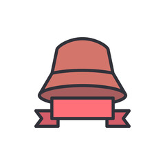 Stylized Bucket Hat Icon With Customizable Banner Ribbon Graphic