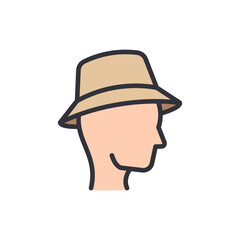 Person Wearing Hat Side Profile Silhouette Illustration With Transparency