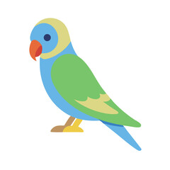 Colorful flat vector parrot illustration on a black background