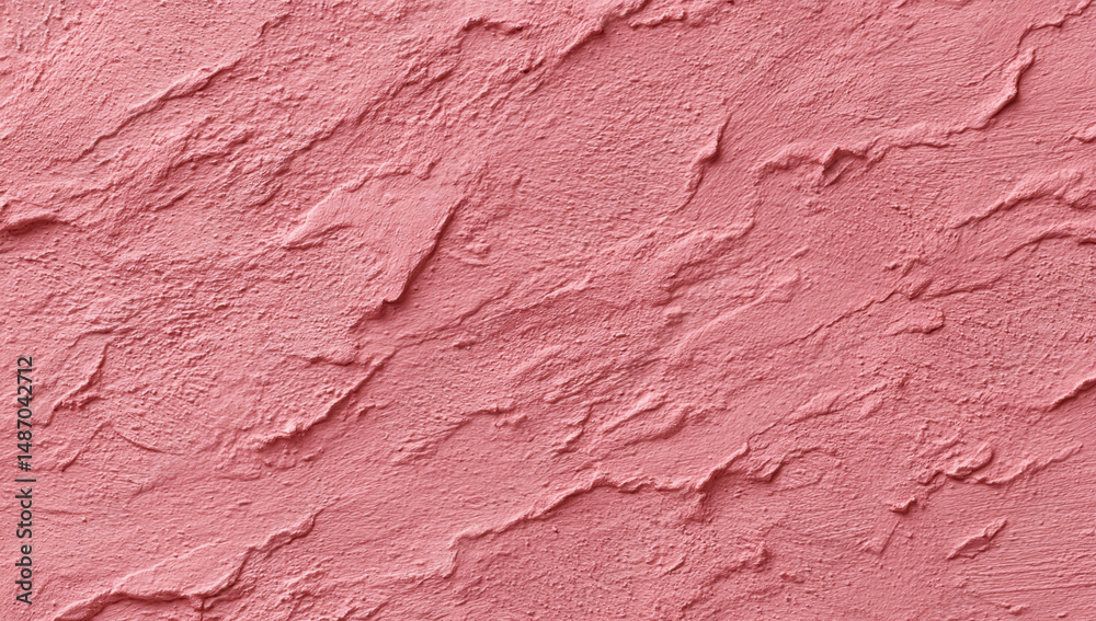 Poster textured pink wall surface with rough finish, creating warm and inviting atmosphere. subtle variatio