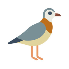 Simple flat illustration of a bird standing sideways