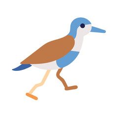 Flat design icon illustration of a stylized walking bird