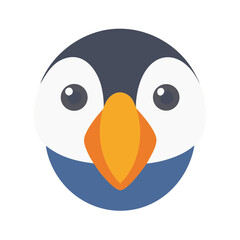 Simple flat vector illustration of a puffin head