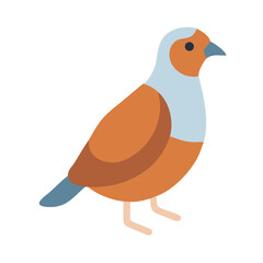 Stylized bird illustration with clean lines and warm colors