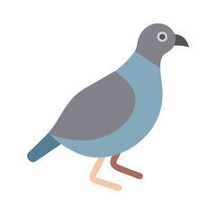 Flat vector illustration of a pigeon on black background