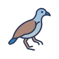 Stylized vector art illustration of a colorful pigeon standing still