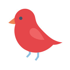 Simple illustration of a red bird on black background