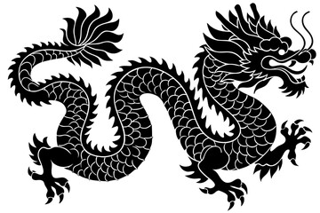 Traditional Chinese Dragon Silhouette