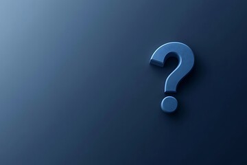 3D question mark on dark blue background