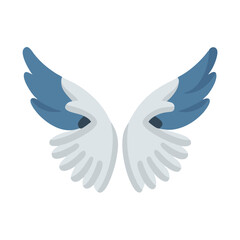 Obraz premium Blue and white stylized wings illustration on a black background