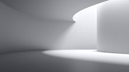 Light Gray Cyclorama with Soft Gradient Curve Creating a Serene and Modern Space for Artistic Photography