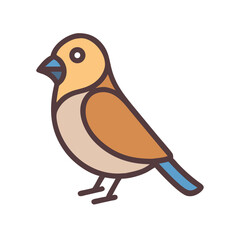 Stylized bird illustration on black background, graphic design style