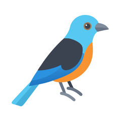 Vibrant indigo bird perching peacefully on a dark backdrop