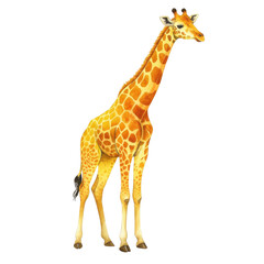 Naklejka premium Illustration of a giraffe standing tall against a seamless black background
