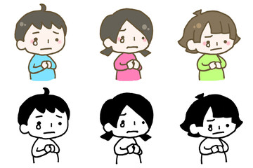 悲しそうに涙を一粒流す子ども